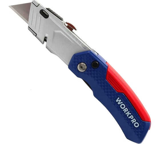 Складной выдвижной нож с запасными лезвиями WORKPRO W011017