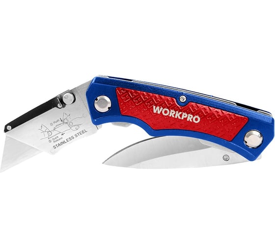 Складной нож 2 независимых лезвия WORKPRO W011011 1