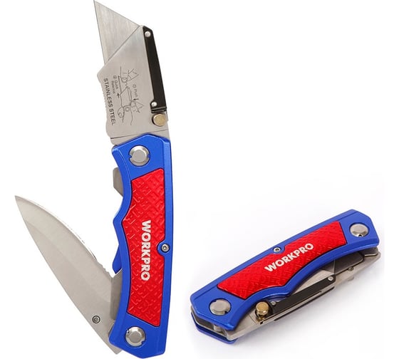 Складной нож 2 независимых лезвия WORKPRO W011011
