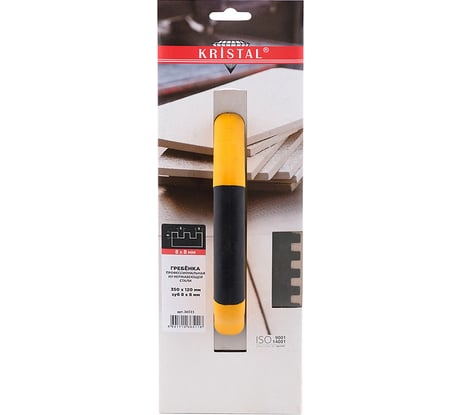 Гребёнка KRISTAL профессиональная 350 x 120 мм, зуб 8 x 8, нержавейка, закрытая ручка 36511