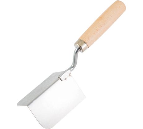 Мастерок для внутренних углов из нержавеющей стали и рукояткой из бука, 100x60x60 мм РемоКолор 28-2-002