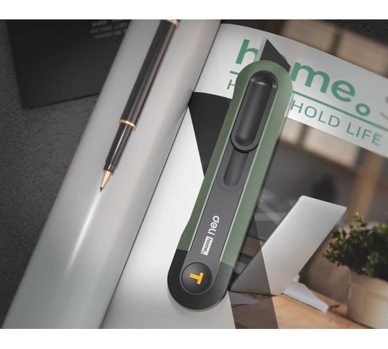 Набор технических ножей DELI "Home Series Green" HT4003L (ножи 9мм+18мм+т-образный), эксклюзивный дизайн, корпус из высококачественного soft touch пластика 123288