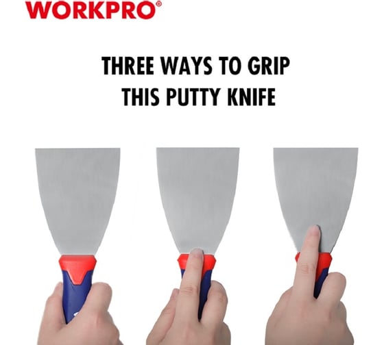 Шпатель WORKPRO гибкий, нержавеющая сталь, 40 мм WP321009