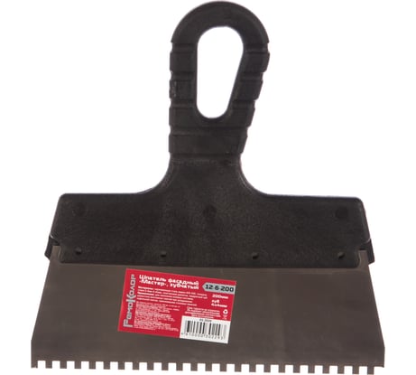 Фасадный зубчатый шпатель (200 мм, зуб.4x4 мм) РемоКолор Мастер 12-6-200