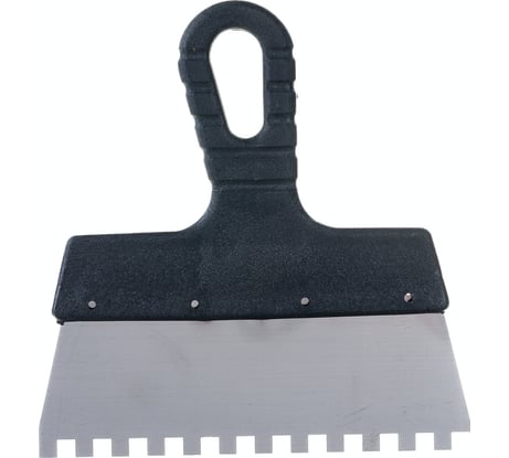 Фасадный зубчатый шпатель (нержавеющая сталь, 200мм, зуб.8x8мм) РемоКолор Мастер 12-8-200