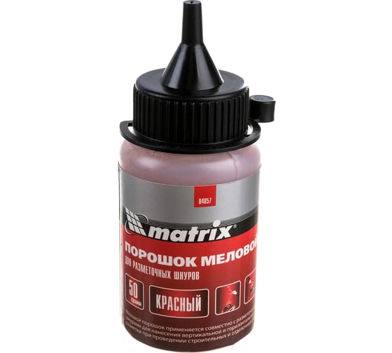 Меловой красный порошок 50 г, для разметочных шнуров MATRIX 84857
