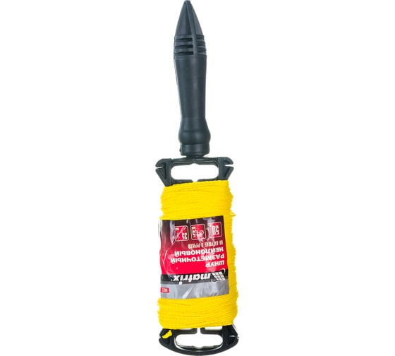Нейлоновый разметочный шнур на катушке c ручкой MATRIX D1,5мм, 50м 84822