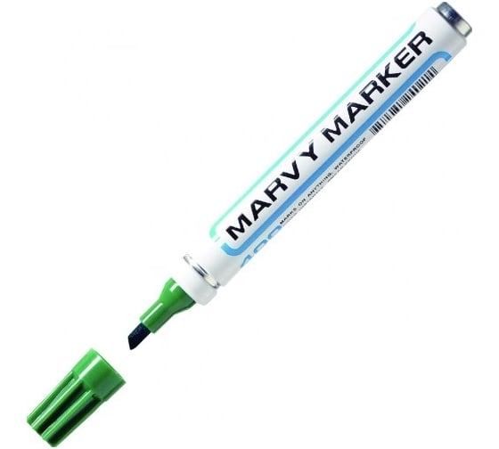 Перманентный маркер MARVY UCHIDA со скошенным наконечником, 1-5 мм, зеленый MAR411/4