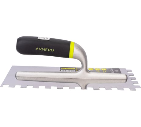 Зубчатая гладилка из нержавеющей стали Armero 280х130 мм, 12x12 мм AM12-292/A231/292