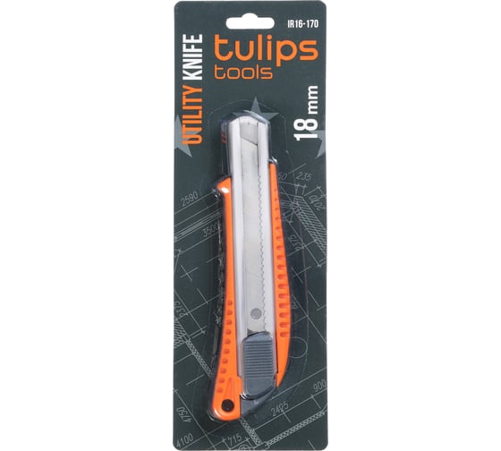 Нож с сегментированным лезвием 18мм, пластиковый корпус Tulips tools IR16-170