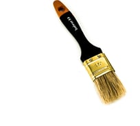 Плоская кисть BOHRER Профи 38 мм, 1,5", 100% натуральная щетина, 45x12 мм, толстая окрашенная деревянная рукоятка 81003038