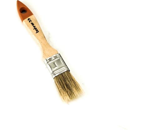 Плоская кисть BOHRER Стандарт 25 мм, 1", натуральная щетина, 38x10 мм, деревянная рукоятка 81001025