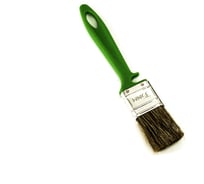 Плоская кисть BOHRER "По дереву" 35 мм, смешанная щетина, 45x10 мм, зеленая пластиковая рукоятка 81031035