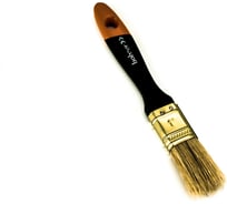 Плоская кисть BOHRER Профи 25 мм, 1", 100% натуральная щетина, 45x12 мм, толстая окрашенная деревянная рукоятка 81003025