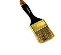 Плоская кисть BOHRER Профи 63 мм, 2,5", 100% натуральная щетина, 51x15 мм, толстая окрашенная деревянная рукоятка 81003063