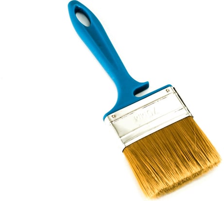 Плоская кисть BOHRER Лаки 70 мм, искусственная щетина, 45x12 мм, синяя пластиковая рукоятка 81021070