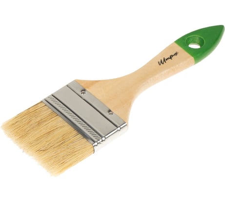 Плоская кисть ООО Гранд Пак штрих 100 мм, деревянная ручка, натуральная щетина 8646