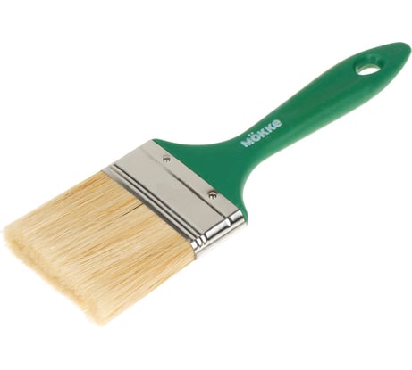 Плоская кисть для всех видов ЛКМ MÖKKE mokke standart 63 мм, пластиковая ручка, смешанная щетина 8506