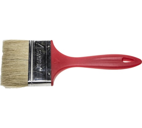 Плоская кисть STAYER UNIVERSAL-EURO светлая натуральная щетина, пластмассовая ручка, 100мм 0108-100