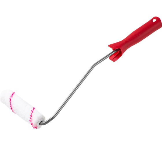 Мини-валик в сборе для работ с водными ЛКМ Акор полиэстер, L 110 мм, L ручки 40 см 503 40 110