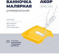 Ванночка малярная Акор, для роликов до 170 мм, 300 мл, Эксперт 301 20 020