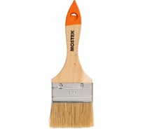 Плоская кисть MosTek 63мм /2,5", натуральная щетина, деревянная рукоятка 8150631