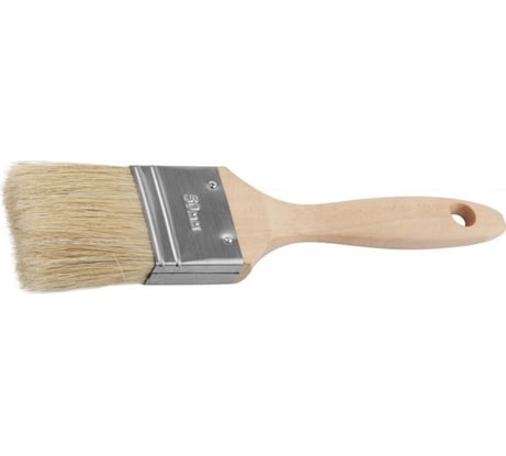 Плоская кисть Зубр ЭКСПЕРТ Универсал, для всех видов ЛКМ, светлая натуральная щетина, деревянная ручка, 2 дюйма, 50 мм 01005-050