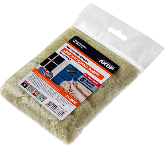 Ролики Акор для фасада, длина 110 мм, полиакрил 12 мм, под кронштейн 6 мм, 5 шт., Мастер 535 00 110