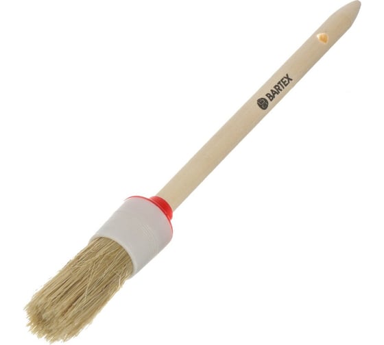 Круглая кисть BARTEX d25 мм, №4, 1", 42 мм, рукоятка дерево 134178