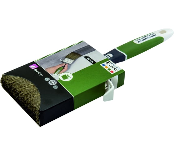 Флейцевая кисть COLOR EXPERT 80мм, толщина 9мм, ПЭТ-кит., смешанная коричневая щетина, 3К ручка 81528102
