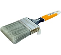 Флейцевая кисть COLOR EXPERT 80мм, толщина 9мм, ПБТ-микс серо-белая, 3К ручка 81518002