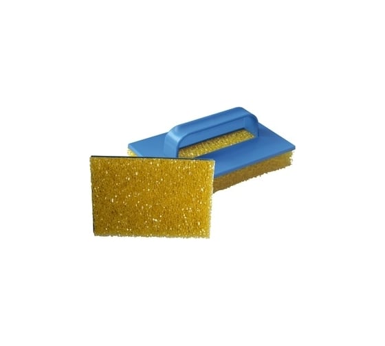 Структурная желтая грубая губка с пластиковой ручкой STMDECOR EG019B