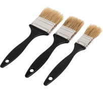 Набор кистей малярных плоских BOHRER Пласт 25, 38, 50 мм, пластиковая рукоятка, натуральная щетина, 3шт в уп., 8150223