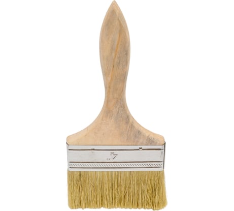 Флейцевая кисть Стройштуки 100 мм, натуральная щетина, деревянная рукоятка УТ-00029057