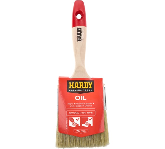 Плоская кисть HARDY серия 36, натуральная щетина, ТОП 90%, 75х19мм 0200-366030