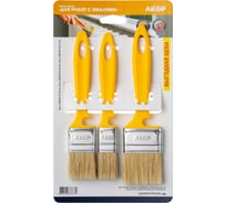 Кисти плоские Акор для эмалей, ширина щетины 25, 35, 50 мм, толщина 10 и 12 мм, 3 шт., Эксперт 172 25 050 КЭ 3 шт