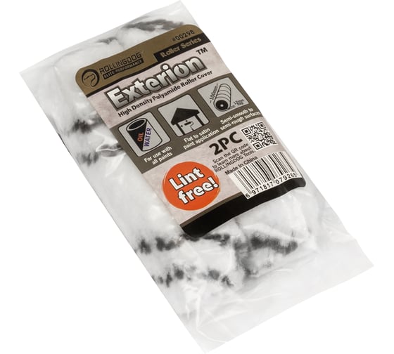 Малярный мини валик Rollingdog Exterion 100 мм, премиум полиамид, ворс 12,7 мм, 2 шт., 00298