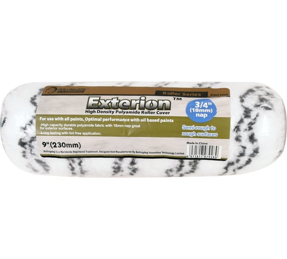 Малярный валик ROLLINGDOG Exterion 230 мм, премиум полиамид, ворс 19 мм, под бюгель 8 мм 00300