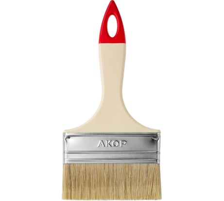 Кисть плоская универсальная Акор, ширина 100 мм, толщина 12 мм, легкая пластиковая ручка, Столичная 137 12 100