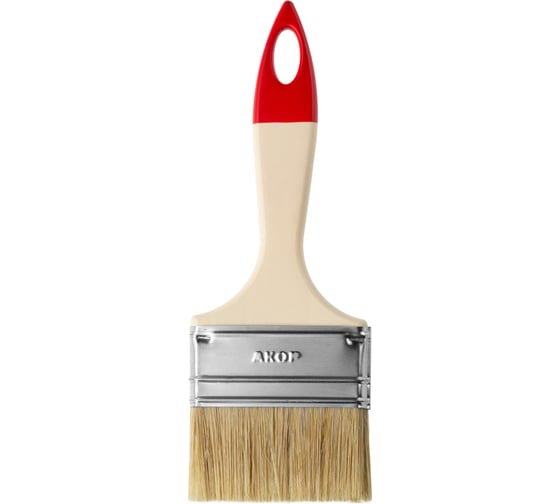 Кисть плоская универсальная Акор, ширина 70 мм, толщина 12 мм, легкая пластиковая ручка, Столичная 137 12 070