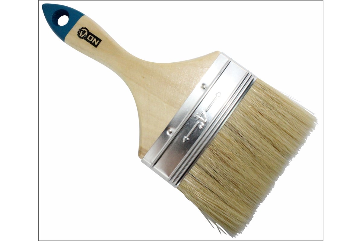 Кисть ON малярная плоская "Евро" нат. щетина 4" 100мм дер.ручка 02-01 ...