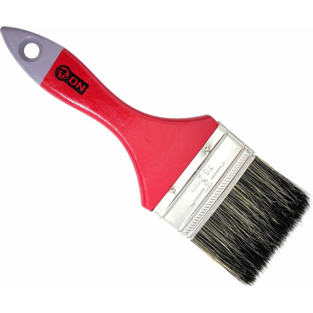 Малярная кисть ON Микс плоская, смешанная щетина, 4", 100мм, деревянная ...