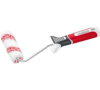 Мини-ролик для В/Д красок и грунтовок COLOR EXPERT полиамид, бюгель Д 6 мм, 3K ручка, красные полосы, 12 см 86422899