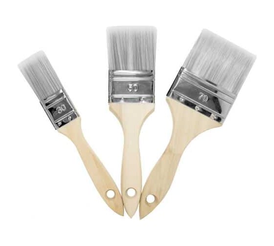 Набор 3 плоские кисти COLOR EXPERT 30/50/70PBT-микс сине-белая щетина, деревянная ручка 82680599 1