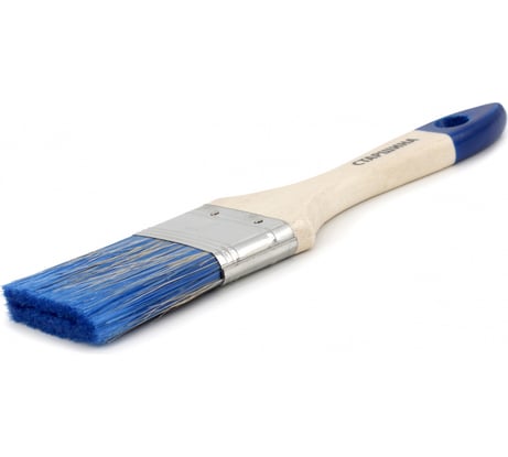 Плоская кисть для водных красок и лаков ZOLDER 50 х 12 мм, искусственная щетина, деревянная ручка 05014aqz