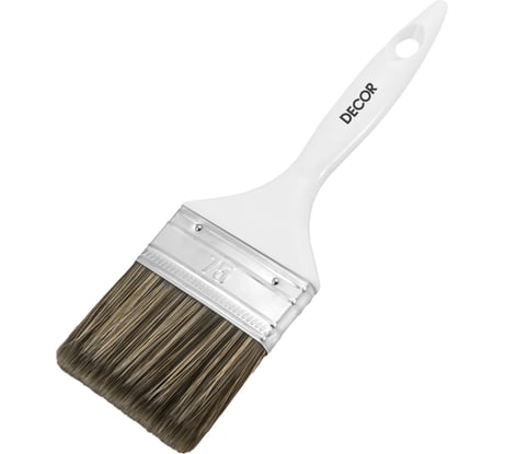 Кисть DECOR PROFI для лака 75х15 мм, темная синтетическая щетина, пласт. ручка 730-075 11606427