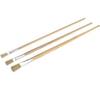 Штриховые кисти MAKO 3 штуки в наборе, светлая натуральная щетина, длинная деревянная ручка 430003SB