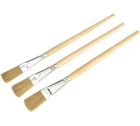Кисти для эмали MAKO 3 штуки в наборе, светлая натуральная щетина, круглая ручка 130003SB