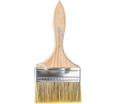Плоская кисть ТУНДРА смешанная щетина, деревянная ручка, 4", 100 мм 1818234
