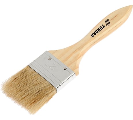 Плоская кисть ТУНДРА смешанная щетина, деревянная ручка, 2", 50 мм 1818231